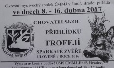 Chovatelská přehlídka trofejí spárkaté zvěře ulovené v roce 2016